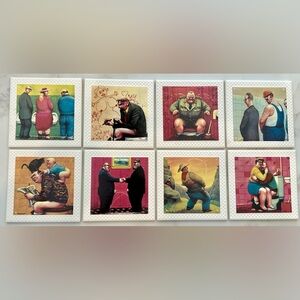 Vintage RARE Set 8 Villeroy & Boch Manfred Diex Ceramic Wall Tiles